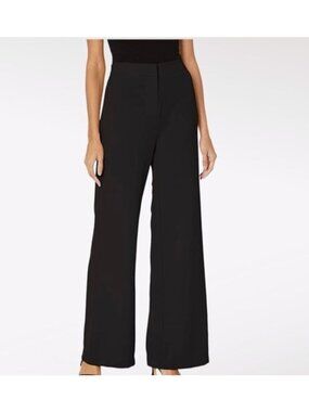 Nanette Lepore Wide Leg Full Length Crepe Pant in Very Black Size 2
